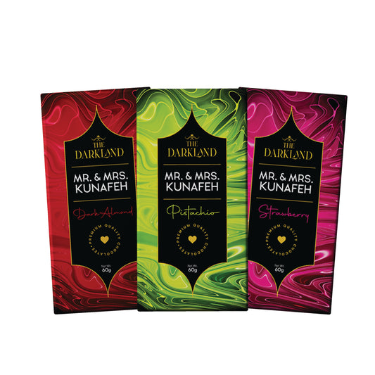 Combo Dhamaka - MR. & MRS. Kunafa | Pistachio, Strawberry & Dark Almond Flavour | Aphrodisiac Chocolate Bar