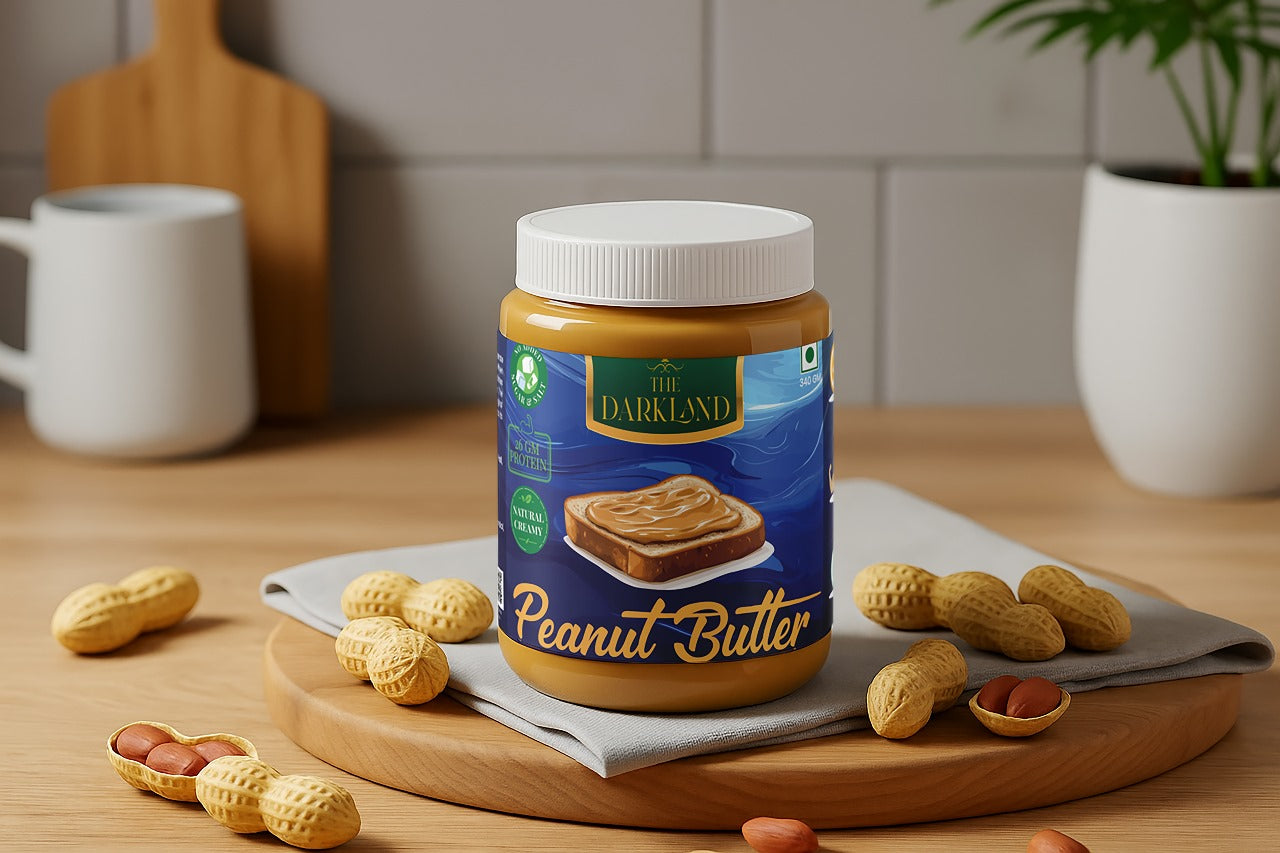 Natural Creamy Peanut Butter |340 gm| NO ADDED SUGAR & SALT | 100% PEANUTS | UNSWEETNED CRUNCHY | 26 GM PROTEIN