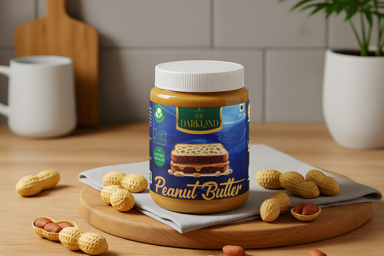 Natural Peanut Butter | NO ADDED SUGAR & SALT | 100% PEANUTS | UNSWEETNED CRUNCHY | 26 GM PROTEIN