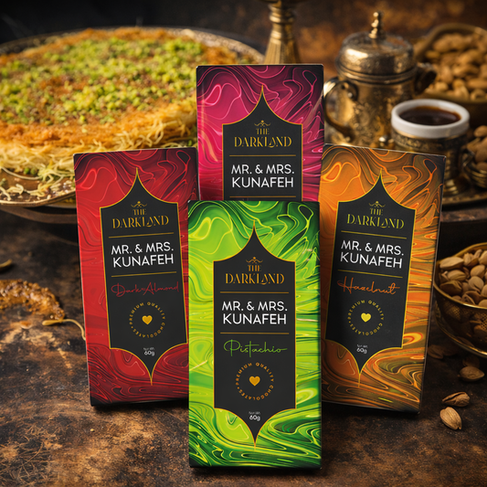 All Combo Pack - MR. & MRS. Kunafa | Strawberry, Hazelnut , Dark Almond & Pistachio Flavour | Aphrodisiac Chocolate Bar