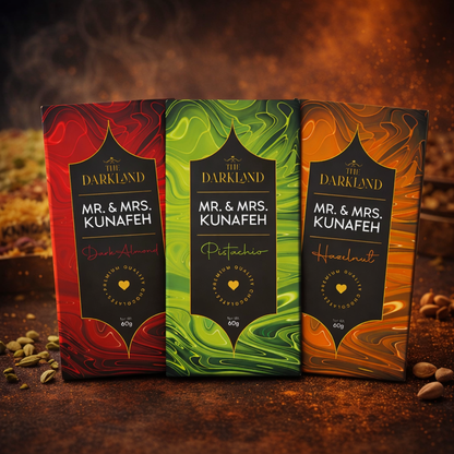 Combo Dhamaka - MR. & MRS. Kunafa | Pistachio, Hazelnut & Dark Almond Flavour | Aphrodisiac Chocolate Bar