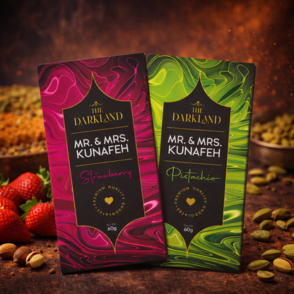 Combo Pack - MR. & MRS. Kunafa | Strawberry & Pistachio Flavour | Aphrodisiac Chocolate Bar