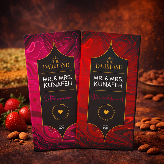 Combo Pack - MR. & MRS. Kunafa | Dark Almond & Strawberry Flavour | Aphrodisiac Chocolate Bar