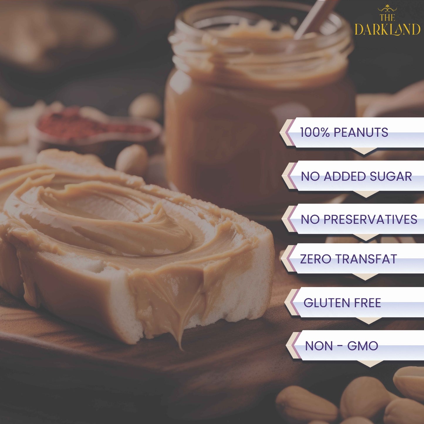 Natural Peanut Butter | NO ADDED SUGAR & SALT | 100% PEANUTS | UNSWEETNED CREAMY | 26 GM PROTEIN